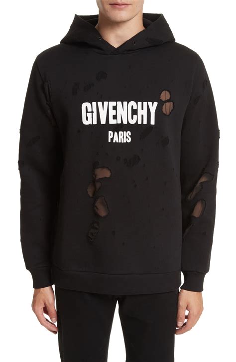 givenchy distressed hoodie mockup.